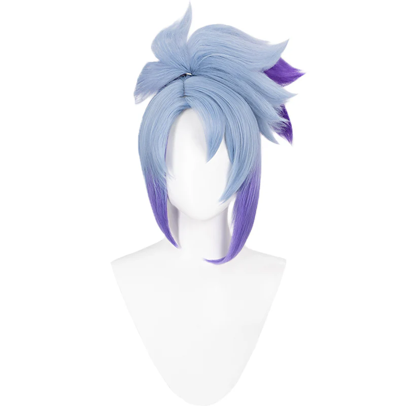 【Ready For Ship】DokiDoki Game Cosplay Wig Short Blue Purple - Image 4
