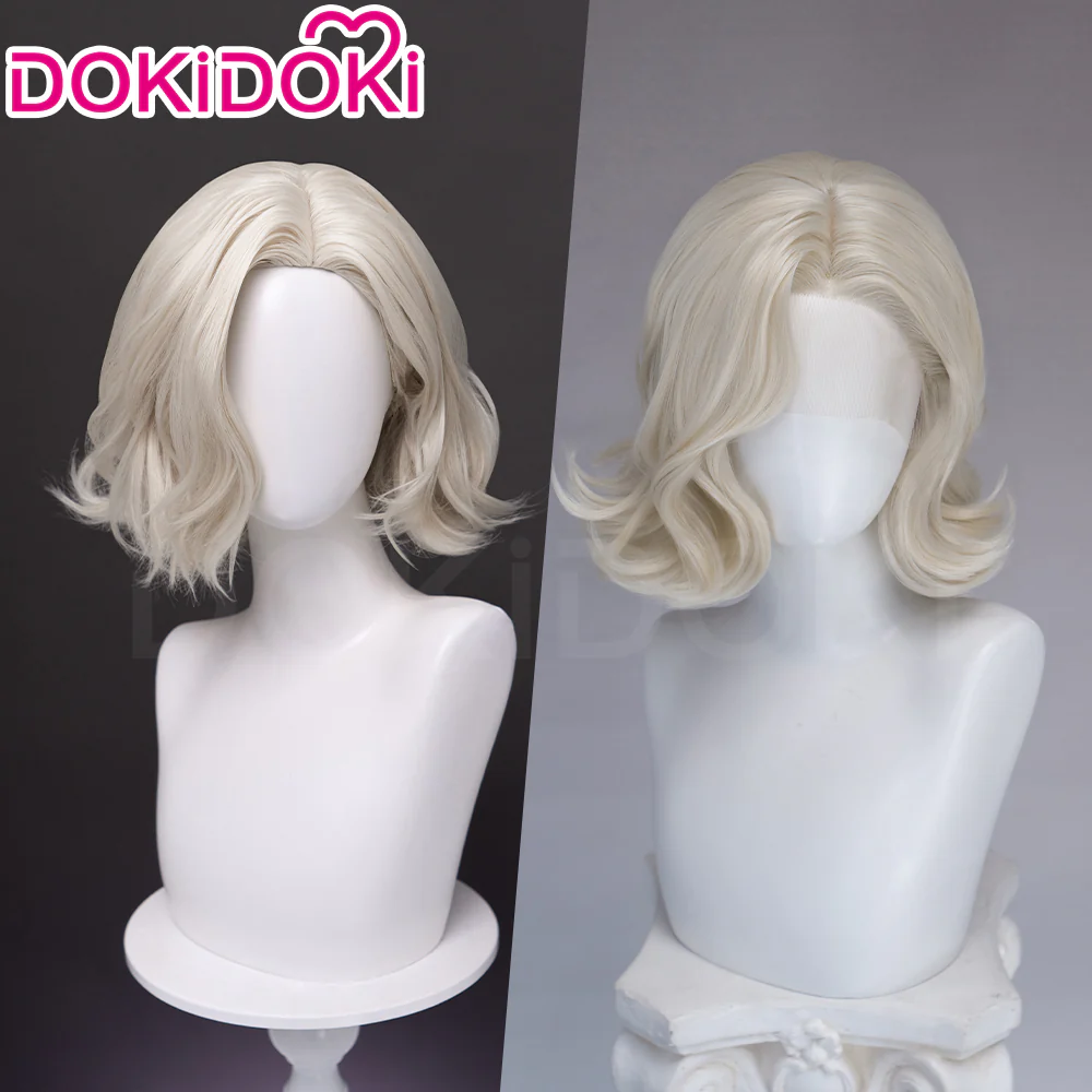 DokiDoki Game Cosplay Wig Short Curly Blonde Hair