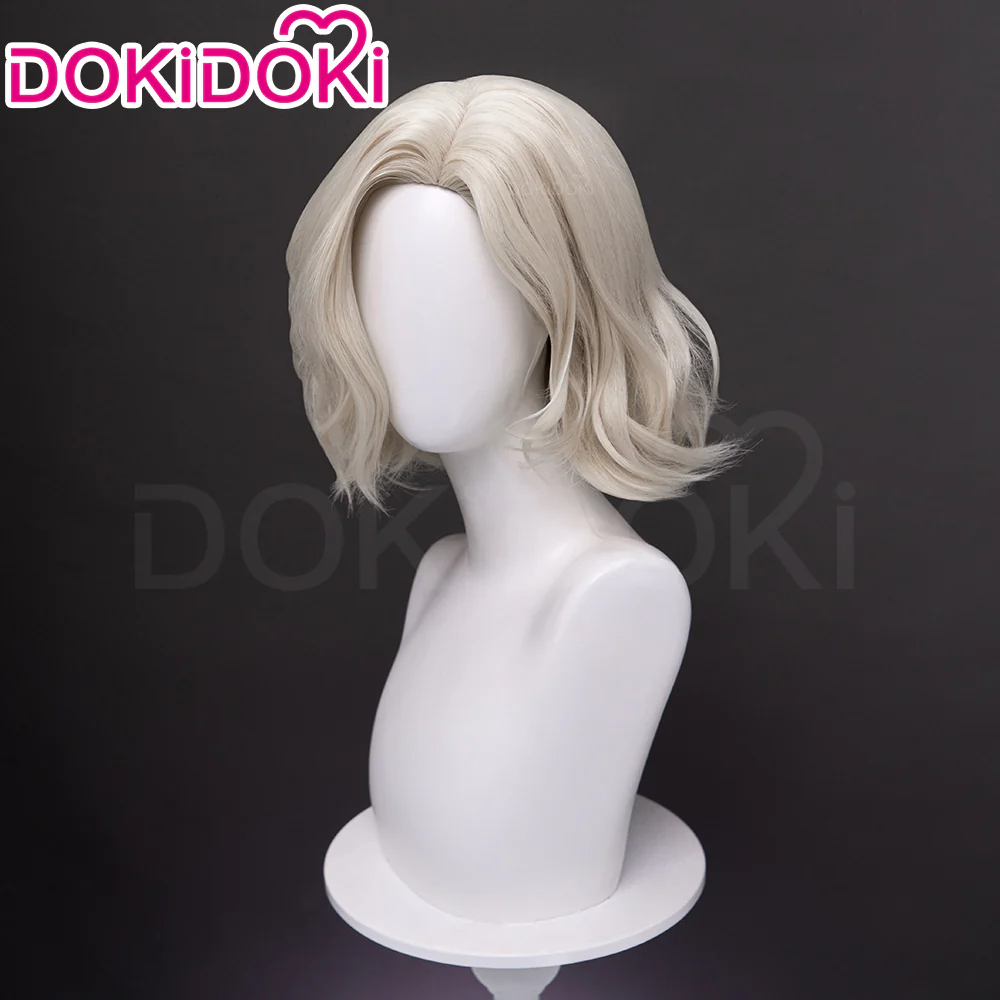 DokiDoki Game Cosplay Wig Short Curly Blonde Hair - Image 3