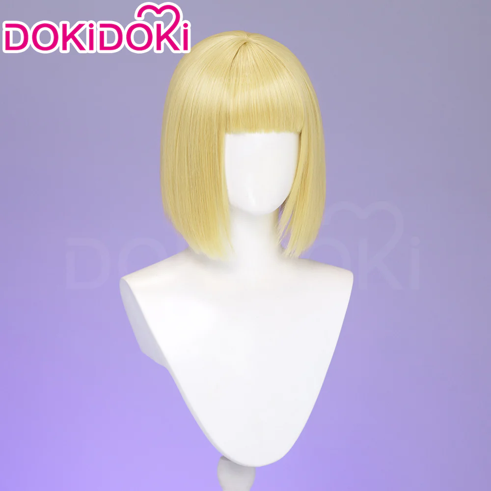DokiDoki Game Cosplay Wig Short Straight Blonde Hair Hunter - Image 3