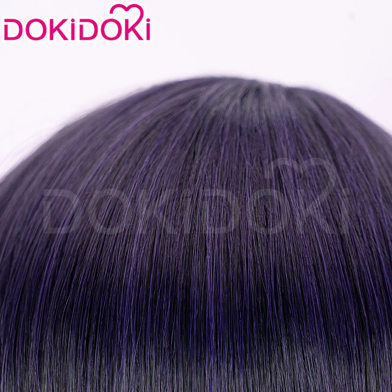 【Ready For Ship】DokiDoki Game Cosplay Wig Short Straight Dark Purple Hair - Image 5