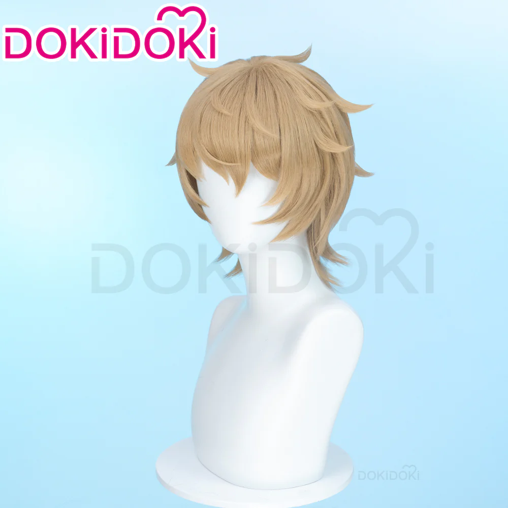 【Ready For Ship】DokiDoki Game Cosplay Wig Short Straight Yellow  Hair - Image 3