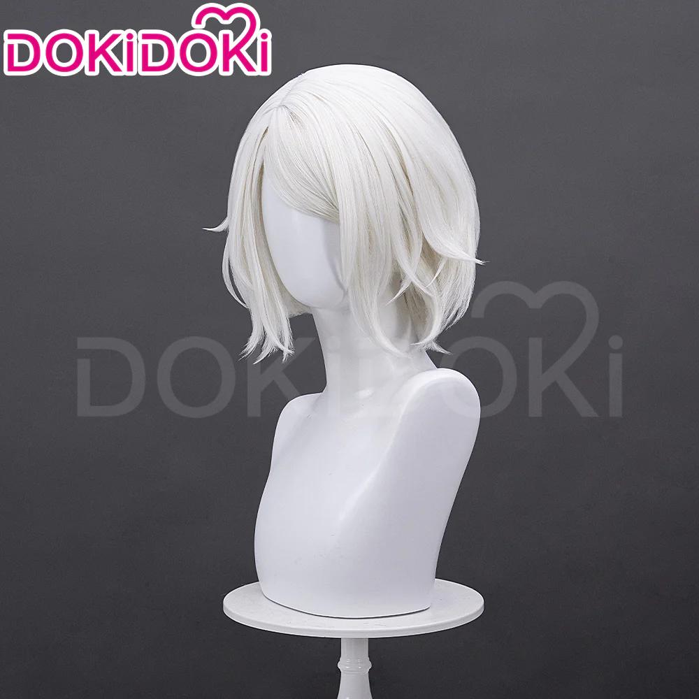 DokiDoki Game Cosplay Wig White Short Hair Wig - Image 4