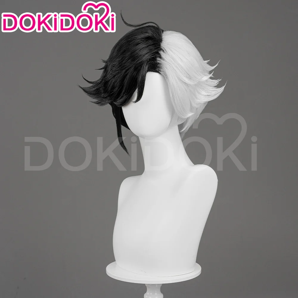 【Partially Ready For Ship】DokiDoki Game Cosplay Wig Short Black White Purple Pink Hair - Image 4