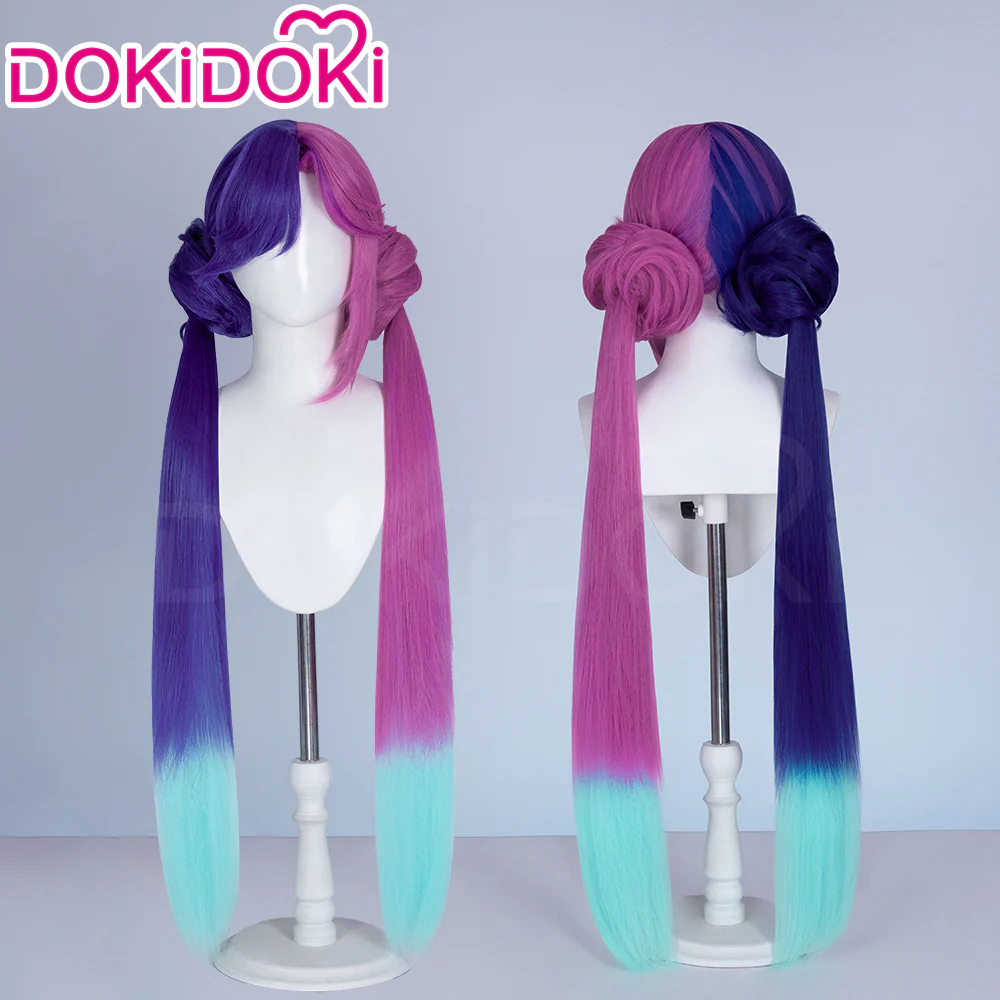 【Partially Ready For Ship】DokiDoki Game Cosplay Wig Short Black White Purple Pink Hair - Image 7