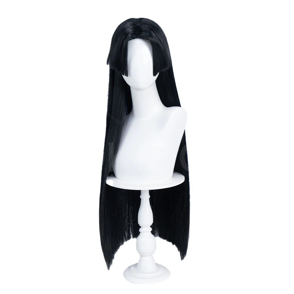 【Ready For Ship】DokiDoki Game Cosplay Woman Wig Long Straight Black Purple Vengeance Skin Blood Kariudo Daring Daifuku - Image 6