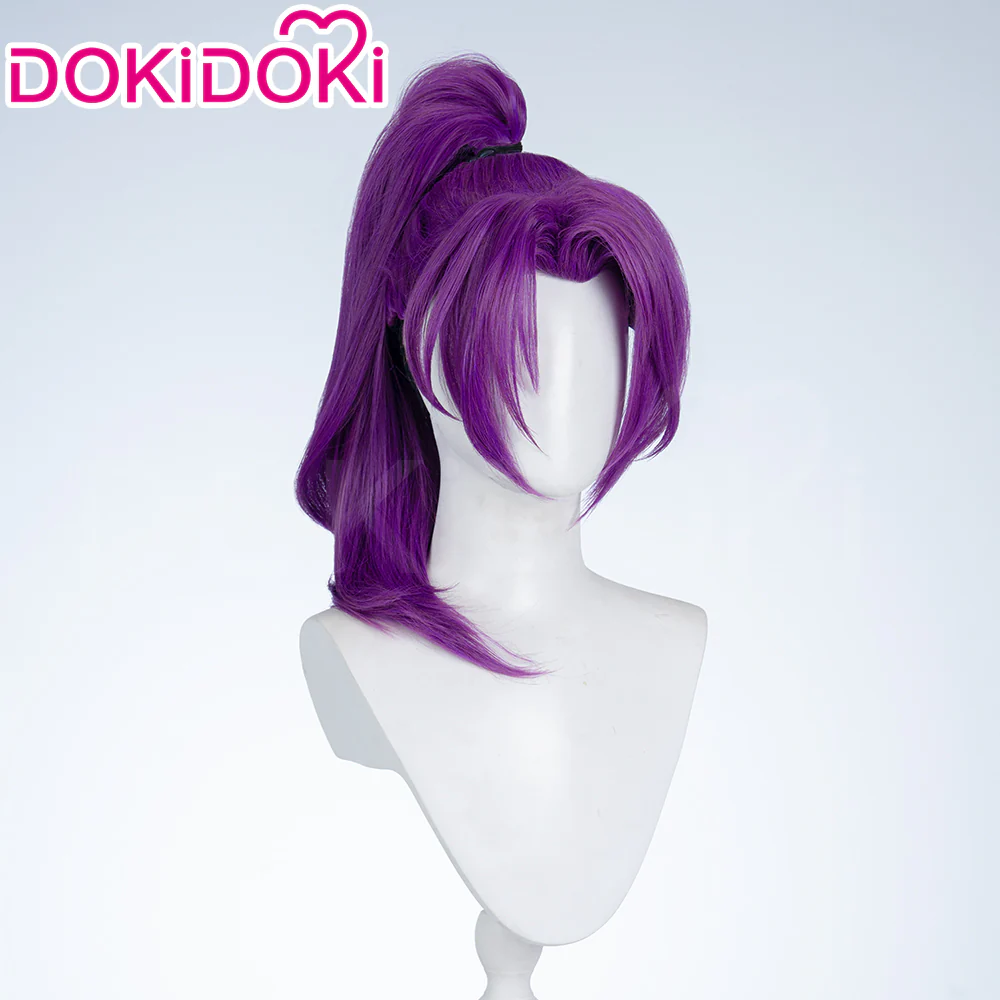 【Ready For Ship】DokiDoki Game Cosplay Woman Wig Long Straight Black Purple Vengeance Skin Blood Kariudo Daring Daifuku - Image 8