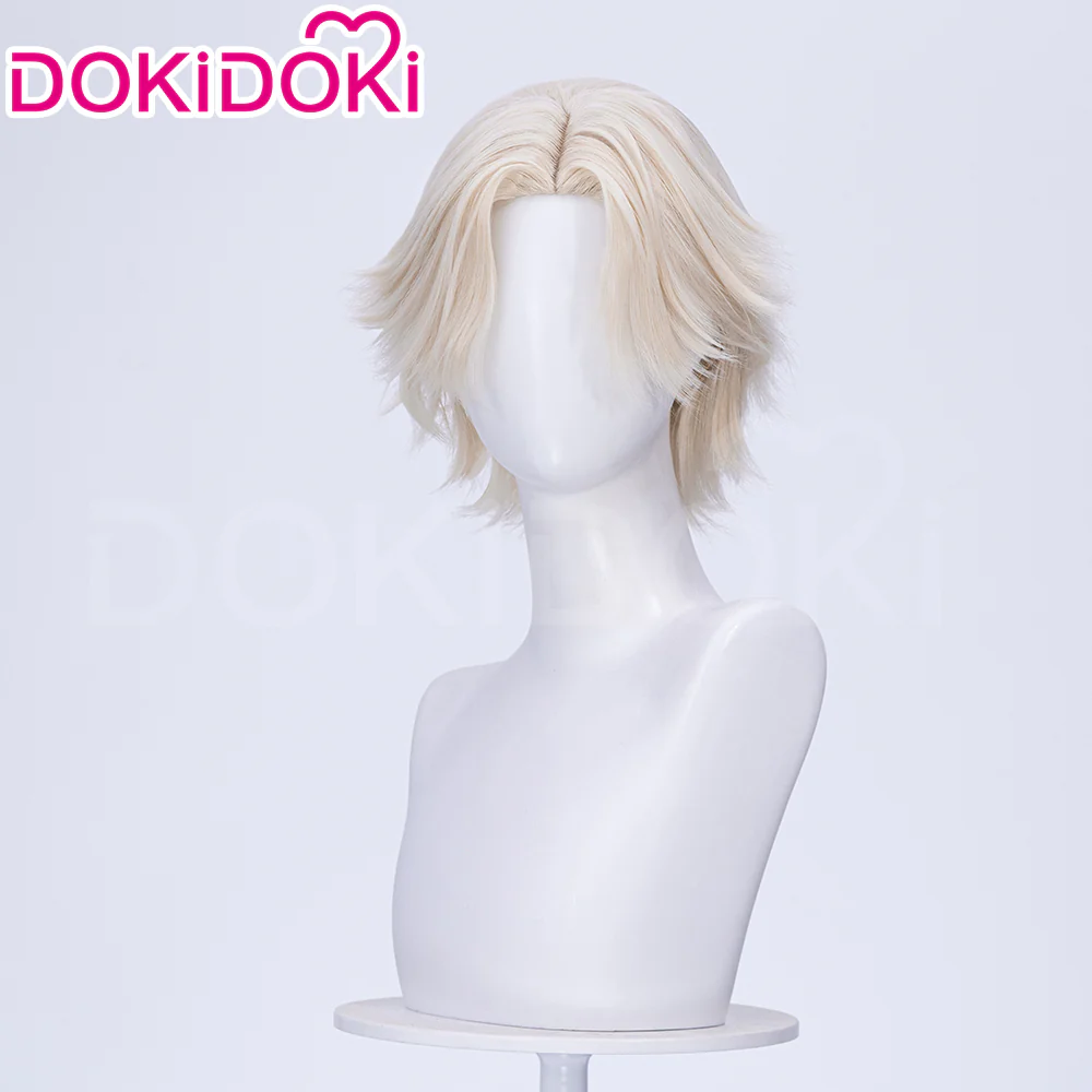 【Ready For Ship】DokiDoki Game Cosplay Women Wig Short Curly Blonde Hair - Image 2