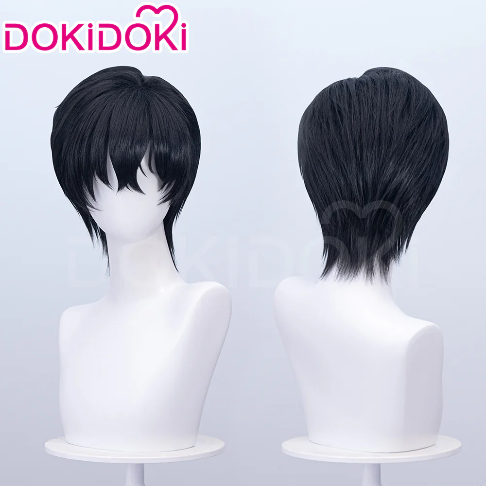 【Ready For Ship】DokiDoki Game Cosplay Men Wig Short Straight Black Hair