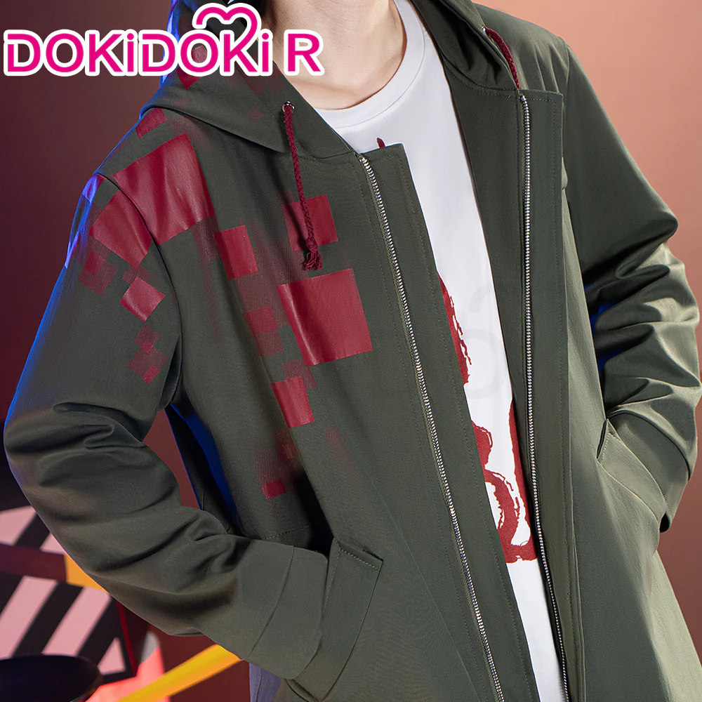 【Size S-2XL】DokiDoki-R Game Cosplay Green Coat Costume - Image 4