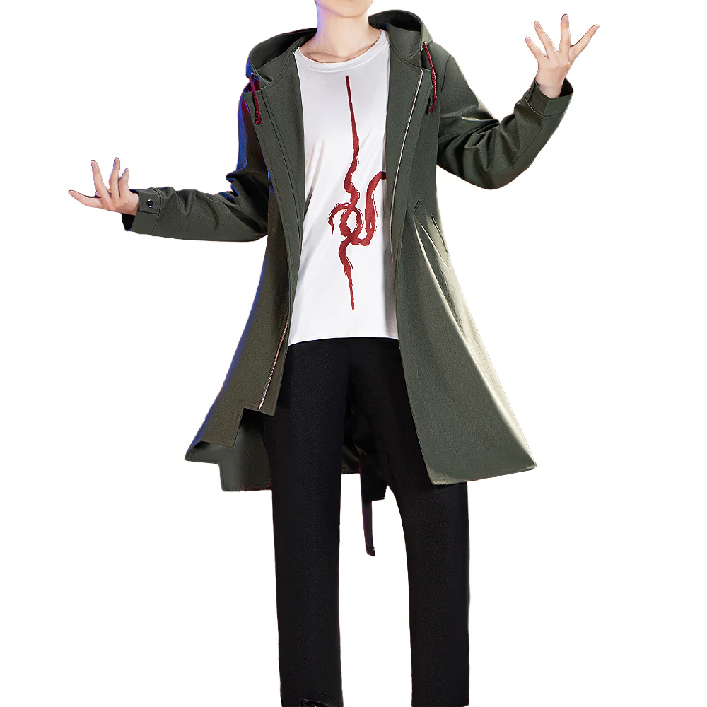 【Size S-2XL】DokiDoki-R Game Cosplay Green Coat Costume - Image 5