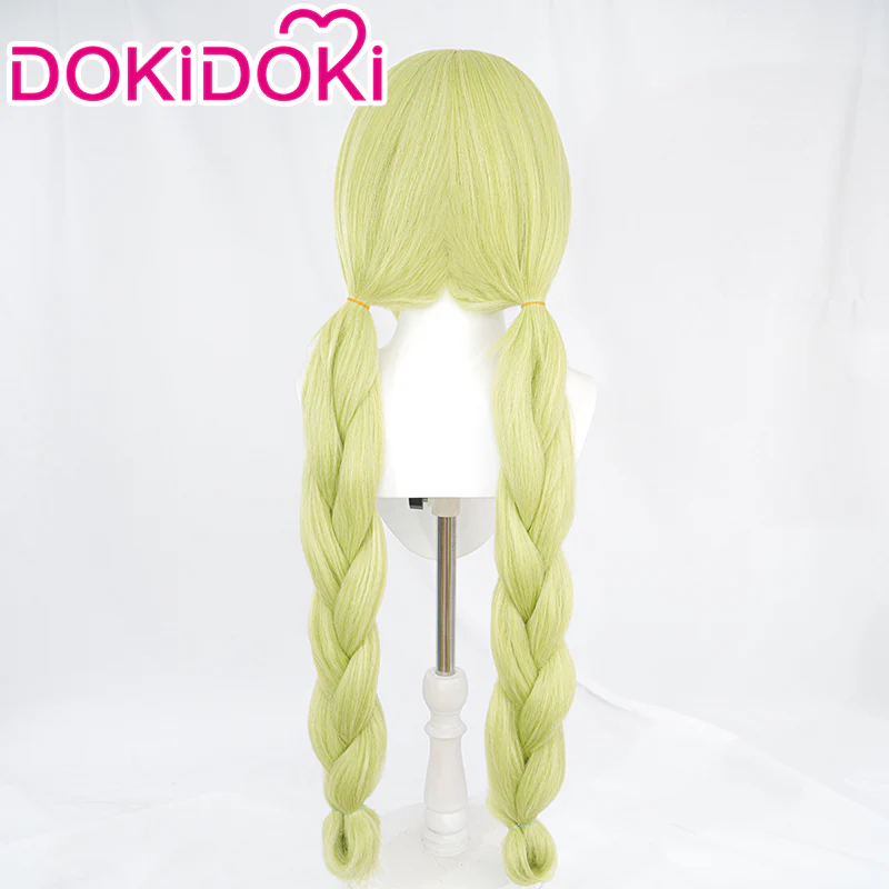 【Ready For Ship】DokiDoki Game Genshin Impact Cosplay Eremite Floral Ring Dancer Wig Long Green Braid - Image 2