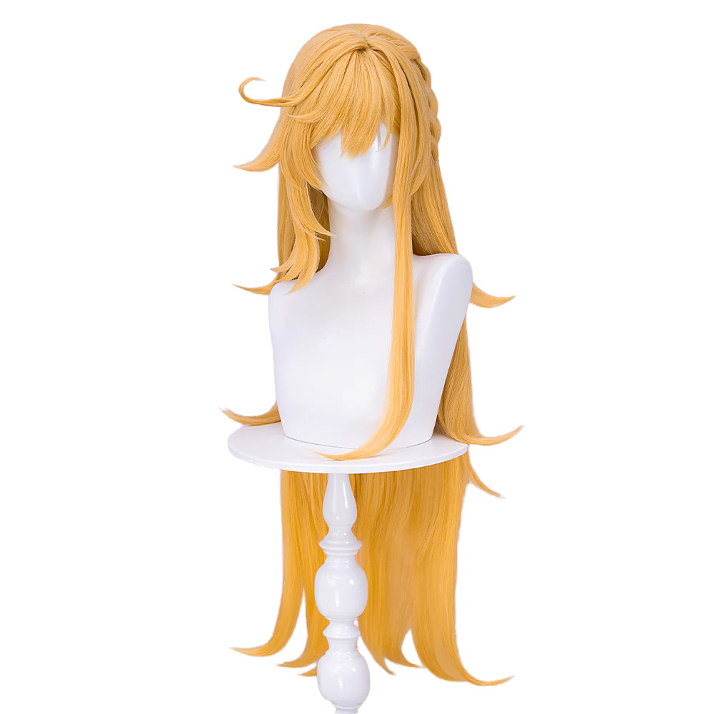 【Ready For Ship】DokiDoki Game Genshin Impact Cosplay Escoffier Wig Long Straight Yellow Hair - Image 7