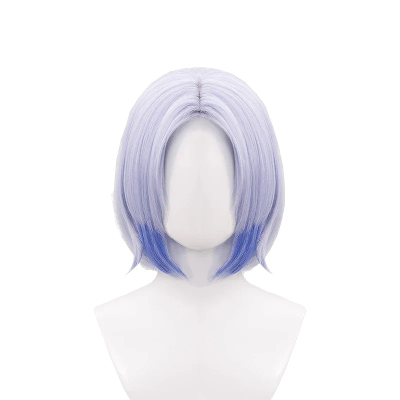 【Last Batch】DokiDoki Game Genshin Impact Cosplay Fatui Harbinger Cryo Cicin Mage Cosplay Wig Short Blue - Image 5