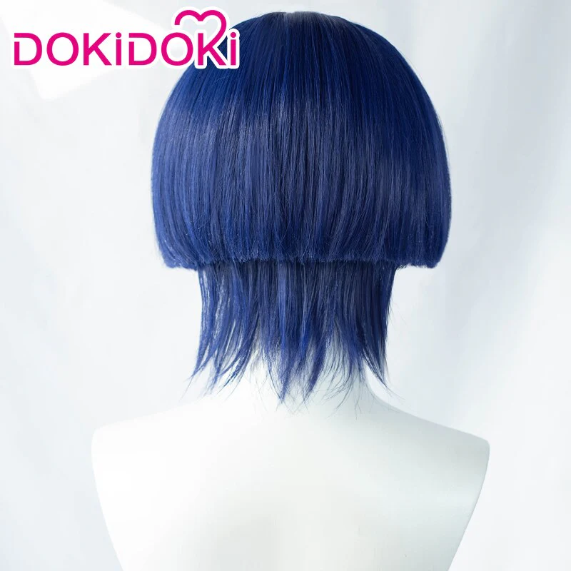 DokiDoki Game Genshin Impact  Scaramouche Cosplay Wig Short Blue - Image 2