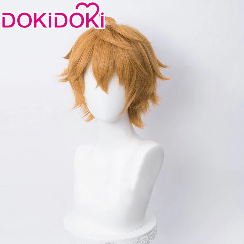 【Ready For Ship】DokiDoki Game Genshin Impact Cosplay Tartaglia Cosplay Wig Men Childe Short Orange Wig - Image 2