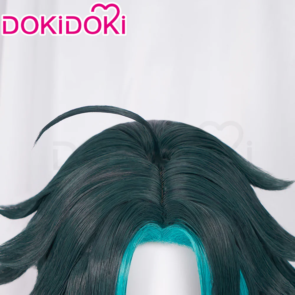 【Ready For Ship】DokiDoki Game Genshin Impact Cosplay Xiao Wig Hair Short Green Wig - Image 4