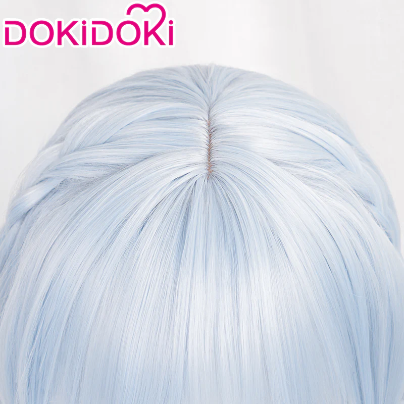 【Ready For Ship】DokiDoki Game Genshin Impact Cosplay Kamisato Ayaka Springbloom Missive Wig Long Blue Hair - Image 4