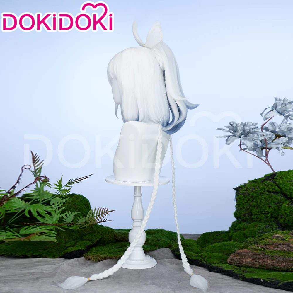 【Partially Ready For Ship】DokiDoki Game Genshin Impact Cosplay Mualani Wig / Accessories Headwear Long Straight White Blue Hair Natlan - Image 5