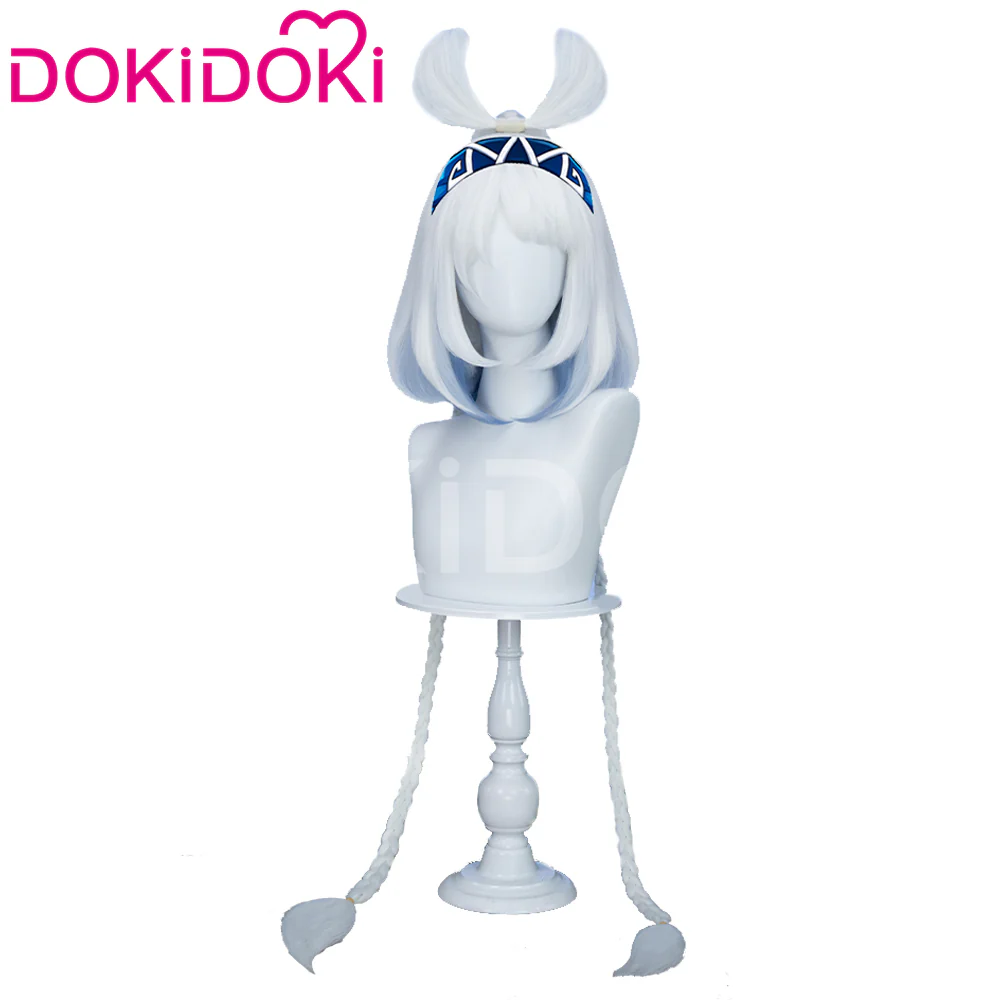 【Partially Ready For Ship】DokiDoki Game Genshin Impact Cosplay Mualani Wig / Accessories Headwear Long Straight White Blue Hair Natlan - Image 7