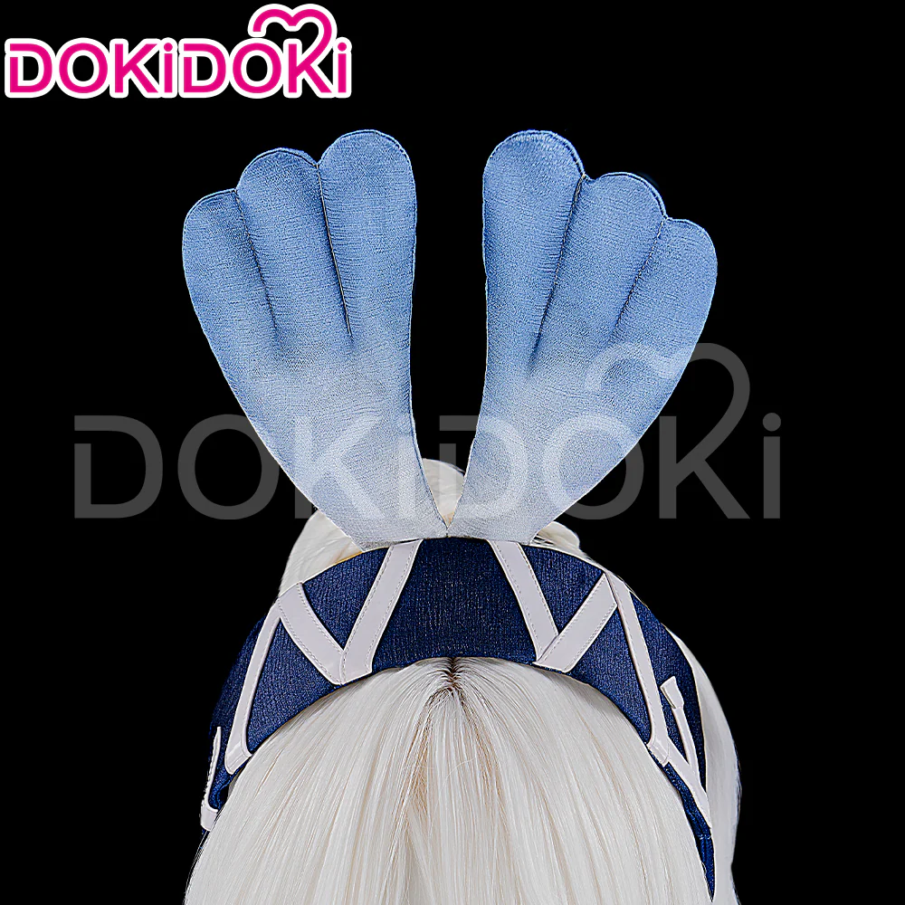 【Partially Ready For Ship】DokiDoki Game Genshin Impact Cosplay Mualani Wig / Accessories Headwear Long Straight White Blue Hair Natlan - Image 8