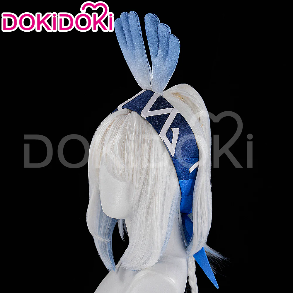 【Partially Ready For Ship】DokiDoki Game Genshin Impact Cosplay Mualani Wig / Accessories Headwear Long Straight White Blue Hair Natlan - Image 9
