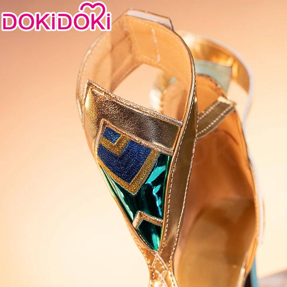 【Upgraded version】DokiDoki Game Genshin Impact Cosplay Nefer Shoes High Heel Gold - Image 11