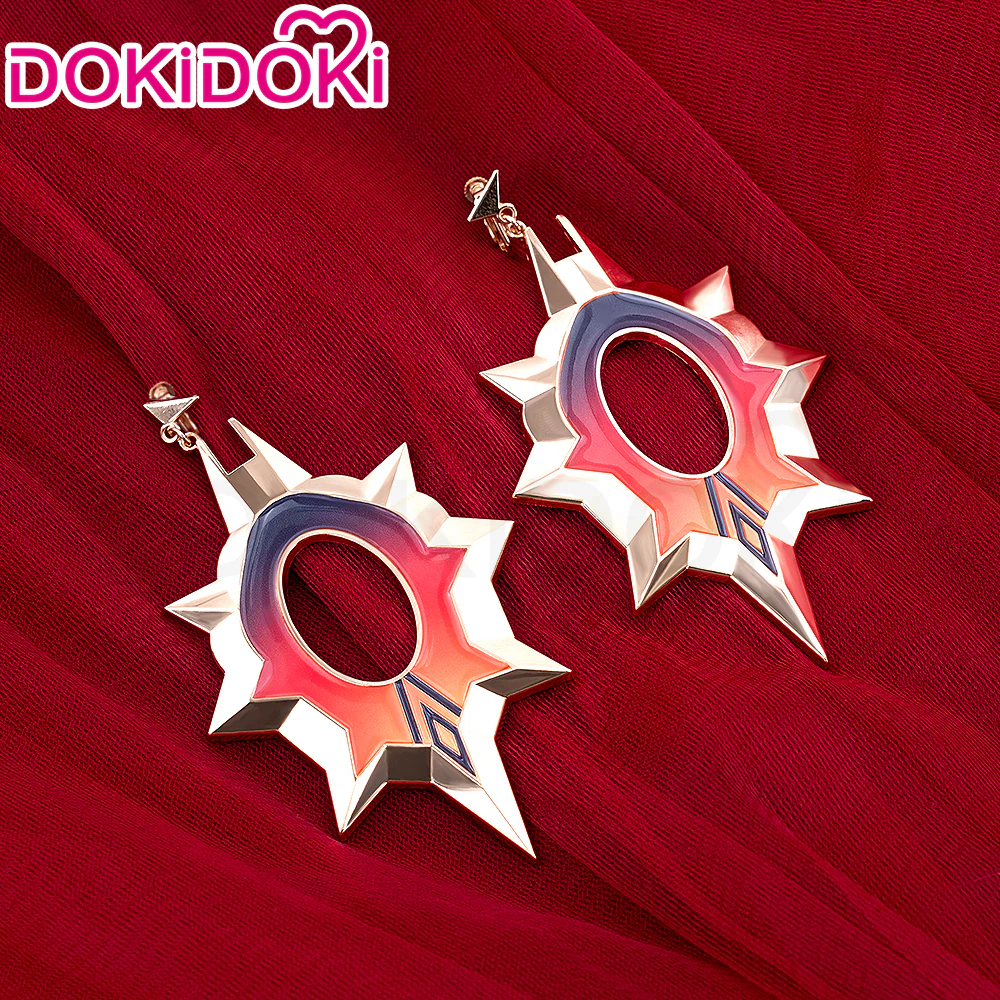 DokiDoki Game Genshin Impact Cosplay Pyro Archon Mavuika Wig / Light Strips/ Wefts / Earclip / Glasses Natlan Long Curly Orange - Image 14