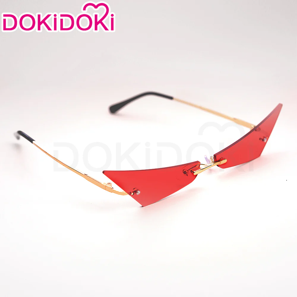 DokiDoki Game Genshin Impact Cosplay Pyro Archon Mavuika Wig / Light Strips/ Wefts / Earclip / Glasses Natlan Long Curly Orange - Image 9