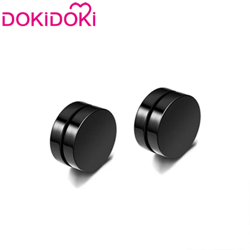 【Ready For Ship】DokiDoki Game Genshin Impact Cosplay Fontaine Wriothesley Wig Short Black Grey / Earring / Wefts - Image 9