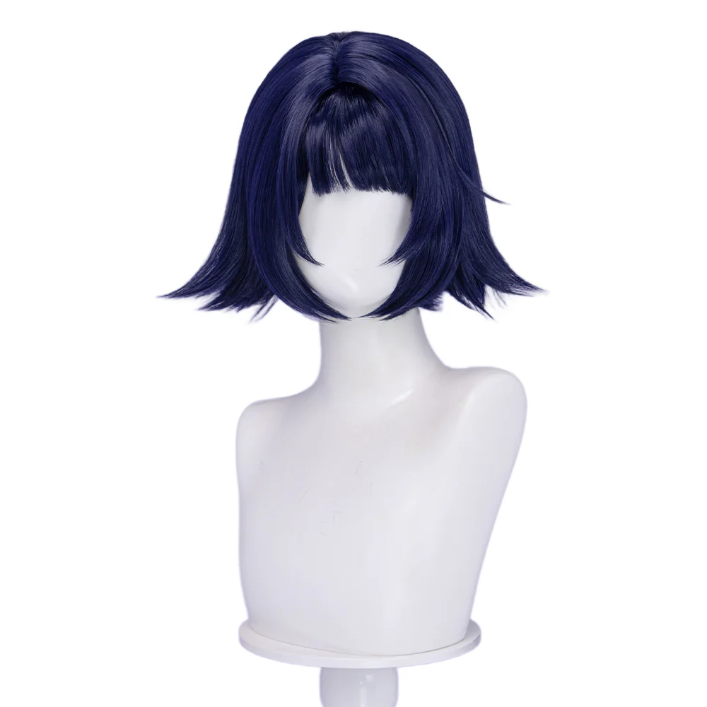 【Ready For Ship】DokiDoki Game Genshin Impact Miliastra Wonderland Cosplay Manekina Wig Short Straight Navy Blue Hair Wonderland Manekin - Image 5