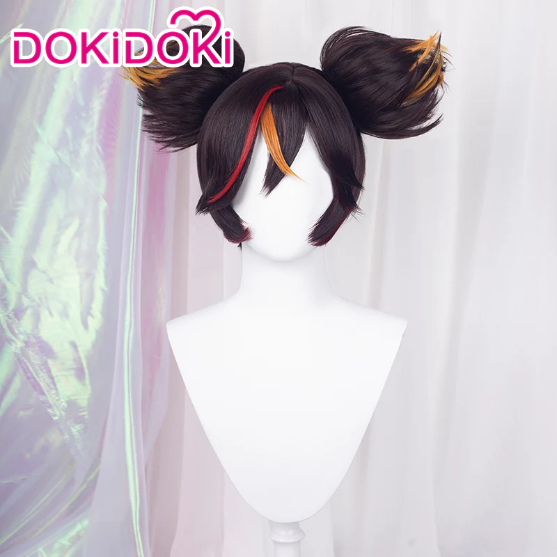 DokiDoki Game Genshin Impact Xin Yan Cosplay Wig XinYan Short Brown - Image 2
