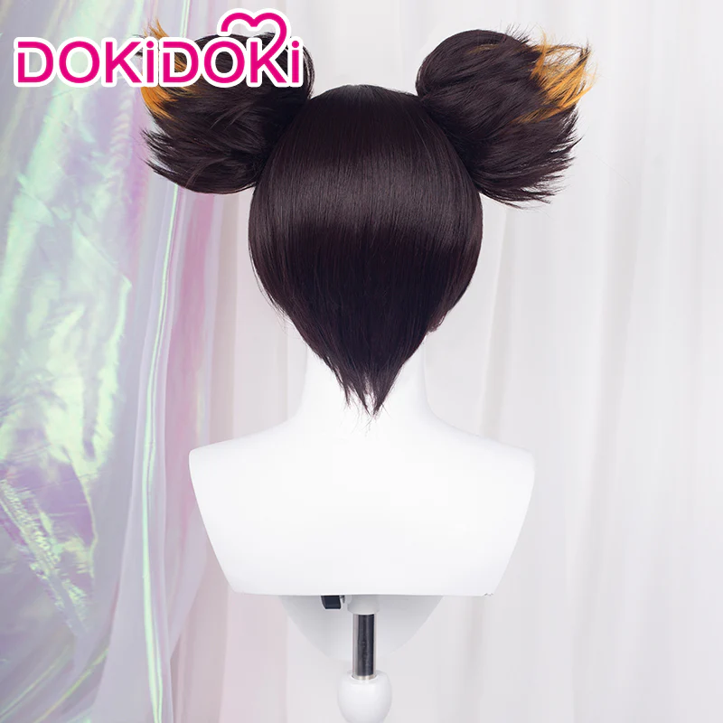 DokiDoki Game Genshin Impact Xin Yan Cosplay Wig XinYan Short Brown - Image 4