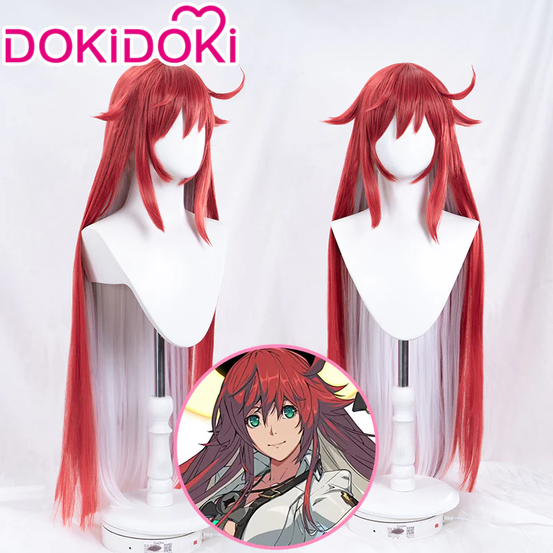 【Ready For Ship】DokiDoki Game Guilty Gear Cosplay Jack-O Wig Red Long Straight Wig