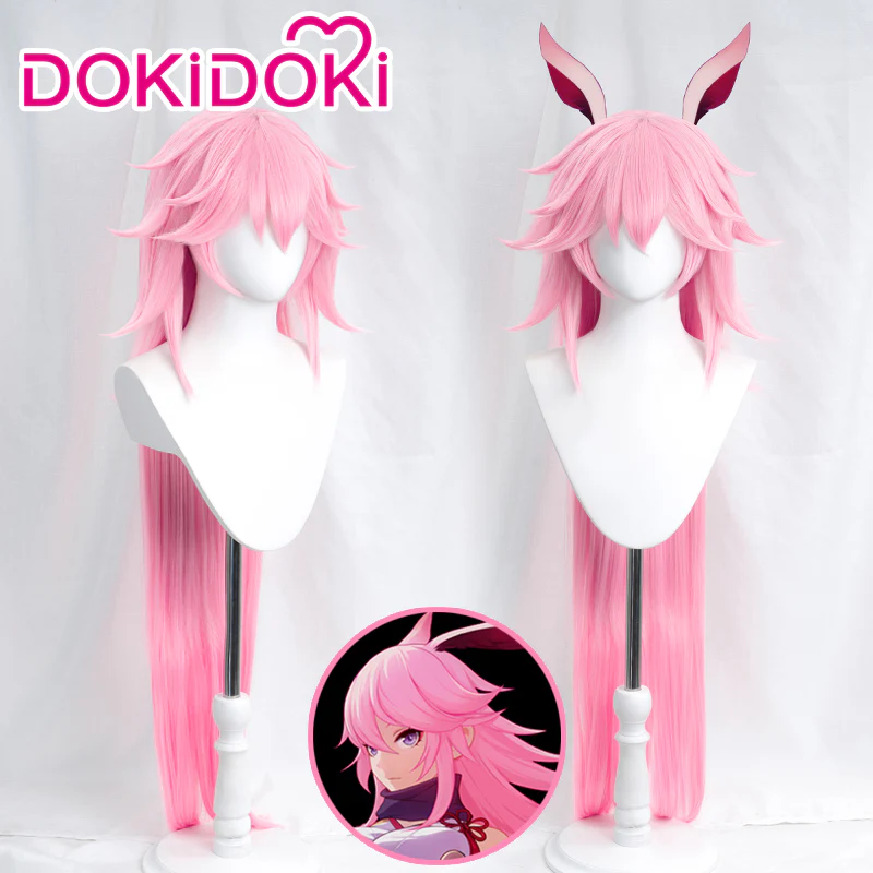 【Ready For Ship】DokiDoki Game Honkai Impact 3 Cosplay Yae Sakura Cosplay Wig Long Pink