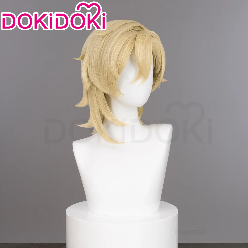 【Partially Ready For Ship】DokiDoki Game Honkai: Star Rail Cosplay Aventurine Wig / Ear Clip / Hat / Bracelet Short Straight Yellow Hair Shajin/ Tattoo Stickers / Glasses Sunglasses / Poker Prop - Image 2