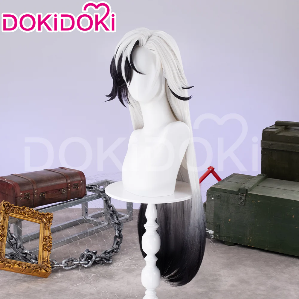 【Ready For Ship】DokiDoki Game Honkai: Star Rail Cosplay Boothill Wig / Earring Long White Black Wig Male - Image 5