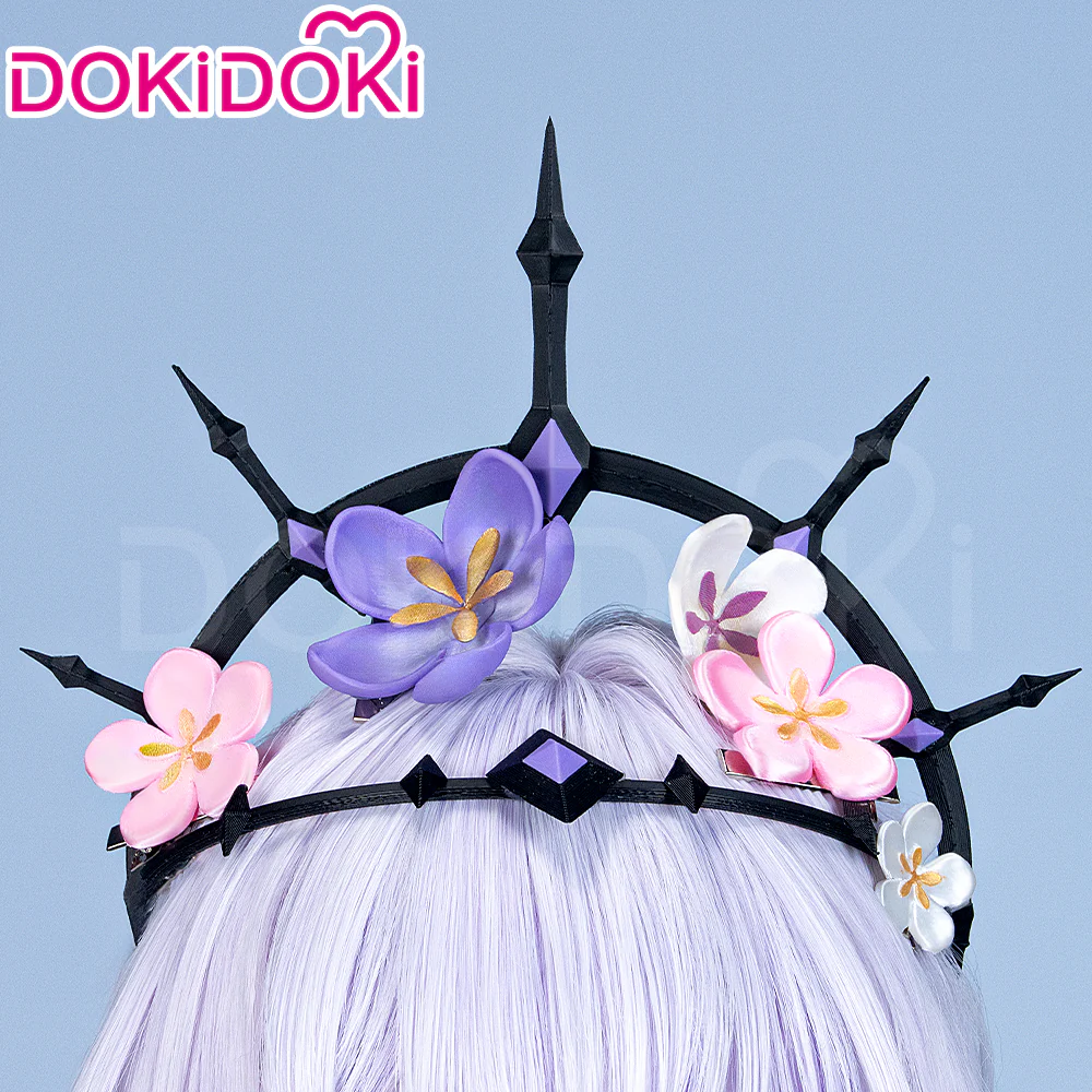【Ready For Ship】DokiDoki Game Honkai: Star Rail Cosplay Castorice Cosplay Wig / Headwear Ears / Earrings Ear Clips Ear Accessories Long Straight Purple Hair Twin Ponytails - Image 10