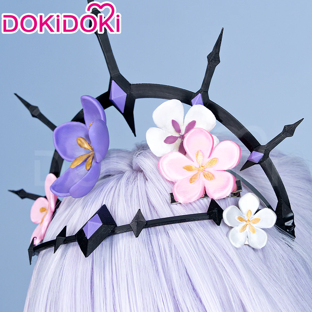 【Ready For Ship】DokiDoki Game Honkai: Star Rail Cosplay Castorice Cosplay Wig / Headwear Ears / Earrings Ear Clips Ear Accessories Long Straight Purple Hair Twin Ponytails - Image 11