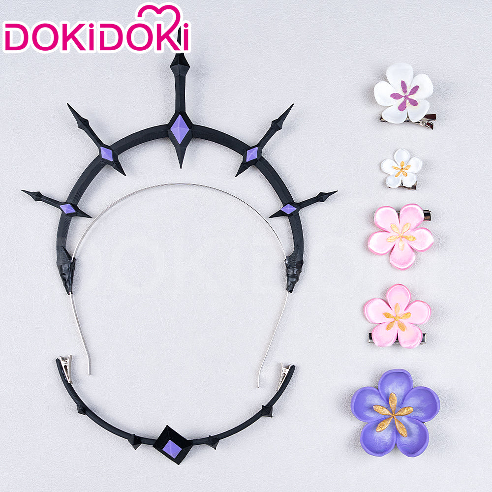 【Ready For Ship】DokiDoki Game Honkai: Star Rail Cosplay Castorice Cosplay Wig / Headwear Ears / Earrings Ear Clips Ear Accessories Long Straight Purple Hair Twin Ponytails - Image 12