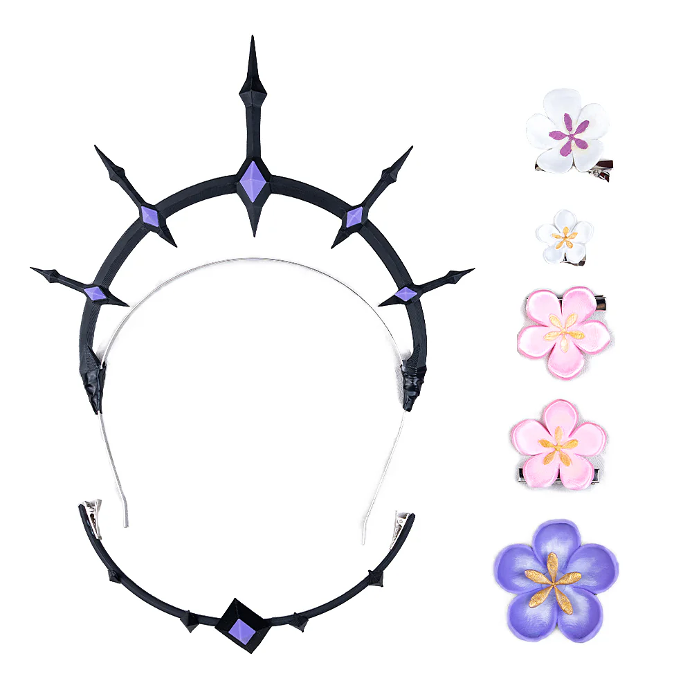 【Ready For Ship】DokiDoki Game Honkai: Star Rail Cosplay Castorice Cosplay Wig / Headwear Ears / Earrings Ear Clips Ear Accessories Long Straight Purple Hair Twin Ponytails - Image 13