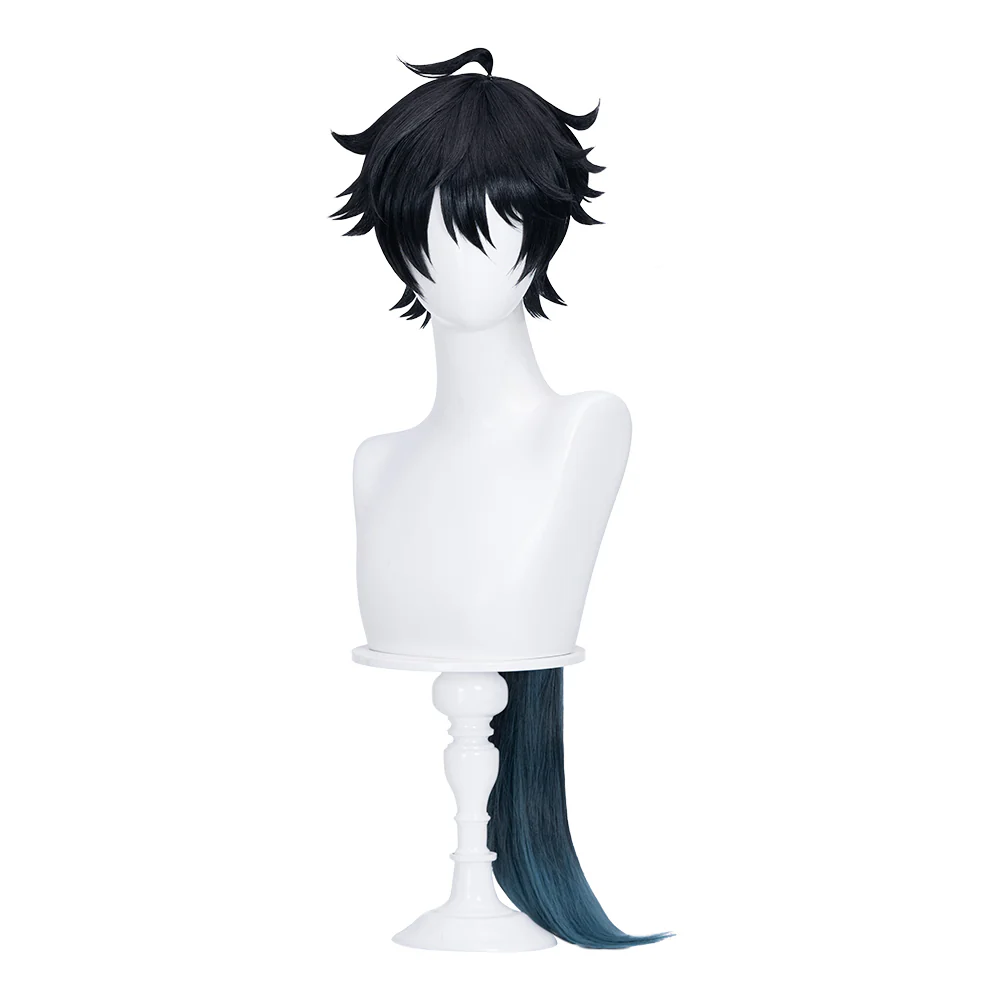 【Wig Ready For Ship】DokiDoki Game Honkai: Star Rail Cosplay Dan Heng Permansor Terrae Wig / Horn / Ear Clip Danheng Long Black Hair Accessory - Image 5