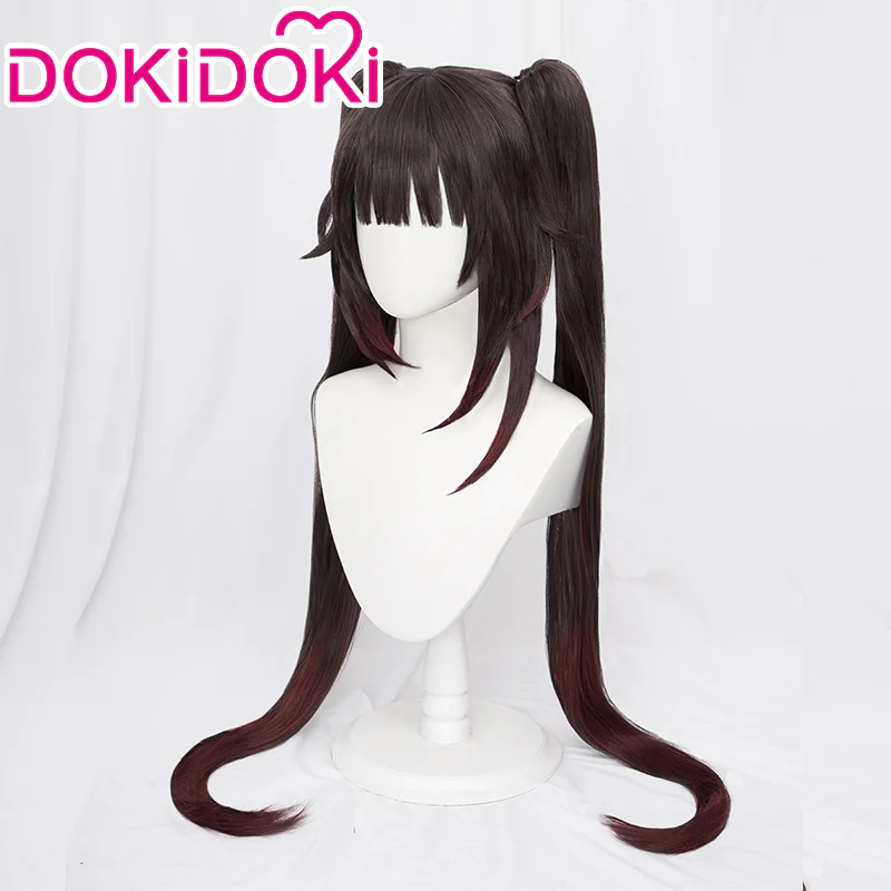 【Ready For Ship】DokiDoki Game Honkai: Star Rail Cosplay Hanabi Wig / Mask / Headwear / Tattoo Long Brown Twin Tail/ Long Straight Red Gradient Hair Cute Miss Sparkle - Image 2