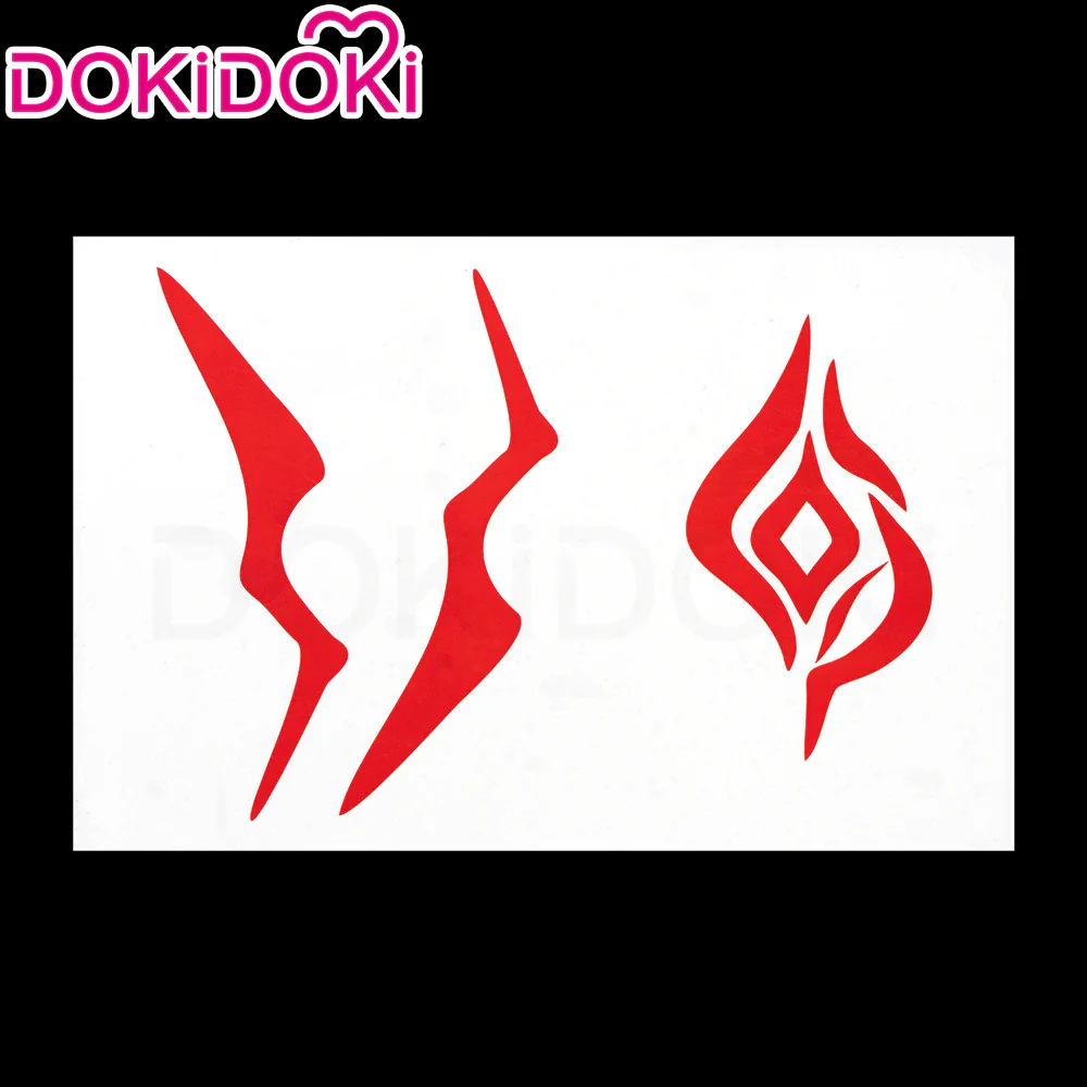 【Ready For Ship】DokiDoki Game Honkai: Star Rail Cosplay Mydei Wig / Tattoo Long Curly Golden Orange Gradient Hair - Image 14