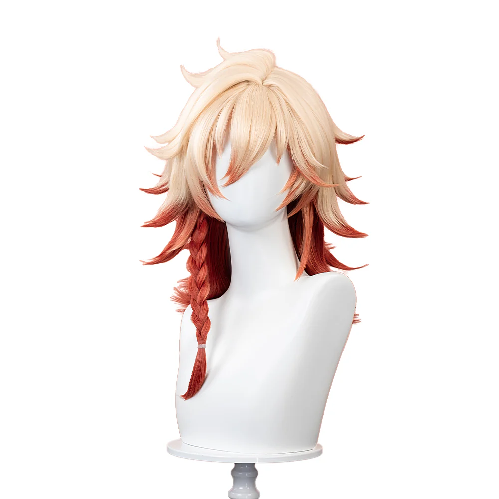 【Ready For Ship】DokiDoki Game Honkai: Star Rail Cosplay Mydei Wig / Tattoo Long Curly Golden Orange Gradient Hair - Image 6