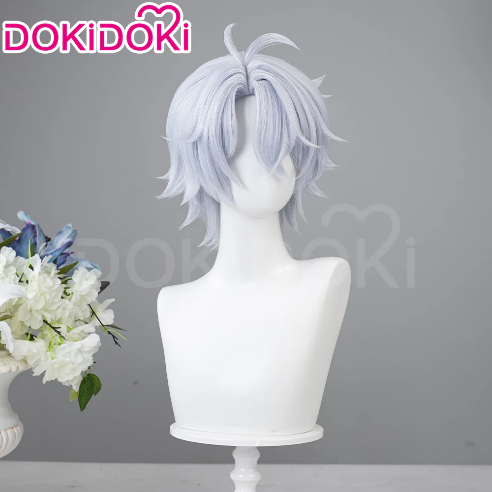 【Partially Ready For Ship】DokiDoki Game Honkai: Star Rail Cosplay Phainon Wig / Weft / Tattoo / Ear Clips Short Straight Silver Hair Darkening - Image 9