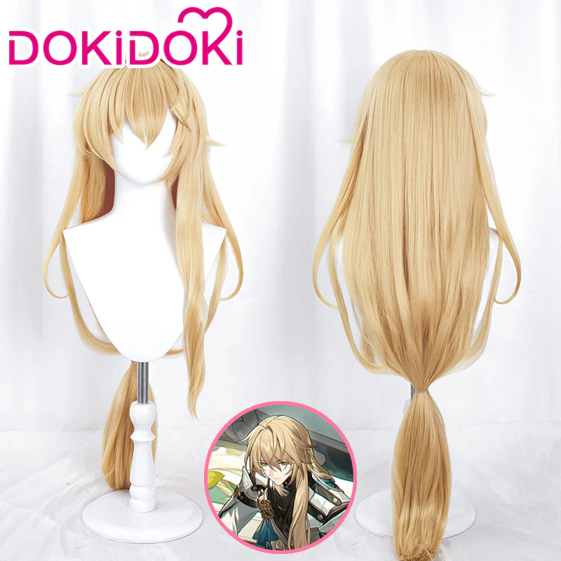 DokiDoki Game Honkai: Star Rail Cosplay LuoCha Wig Long Straight Flaxen Necklace