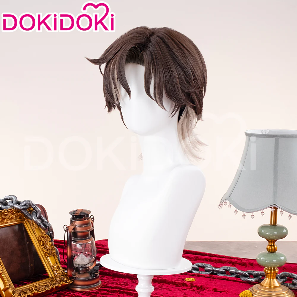 【Ready For Ship】DokiDoki Game Honkai: Star Rail Cosplay Mr. Reca Wig Short Curly Brown Hair - Image 2