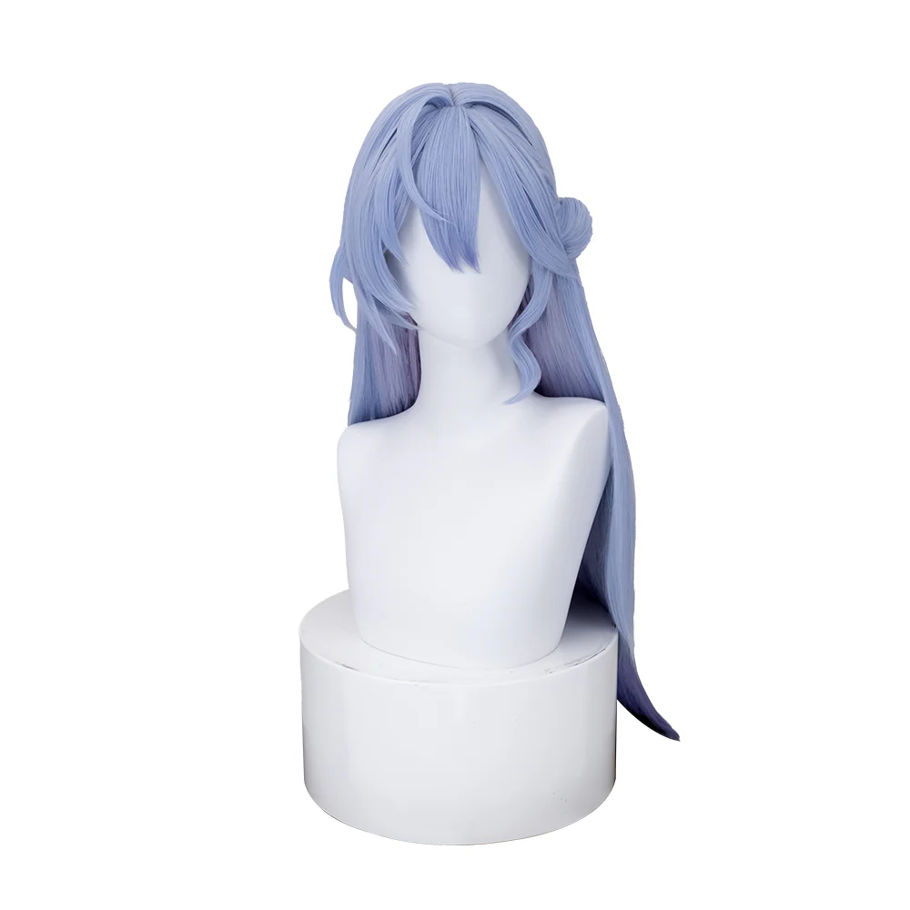 【Partially Ready For Ship】DokiDoki Game Honkai: Star Rail Cosplay Robin Wig Long Curly Blue Gradient Hair / Earring / Ear Feather Hair Clips/ Wreath Headpiece - Image 5