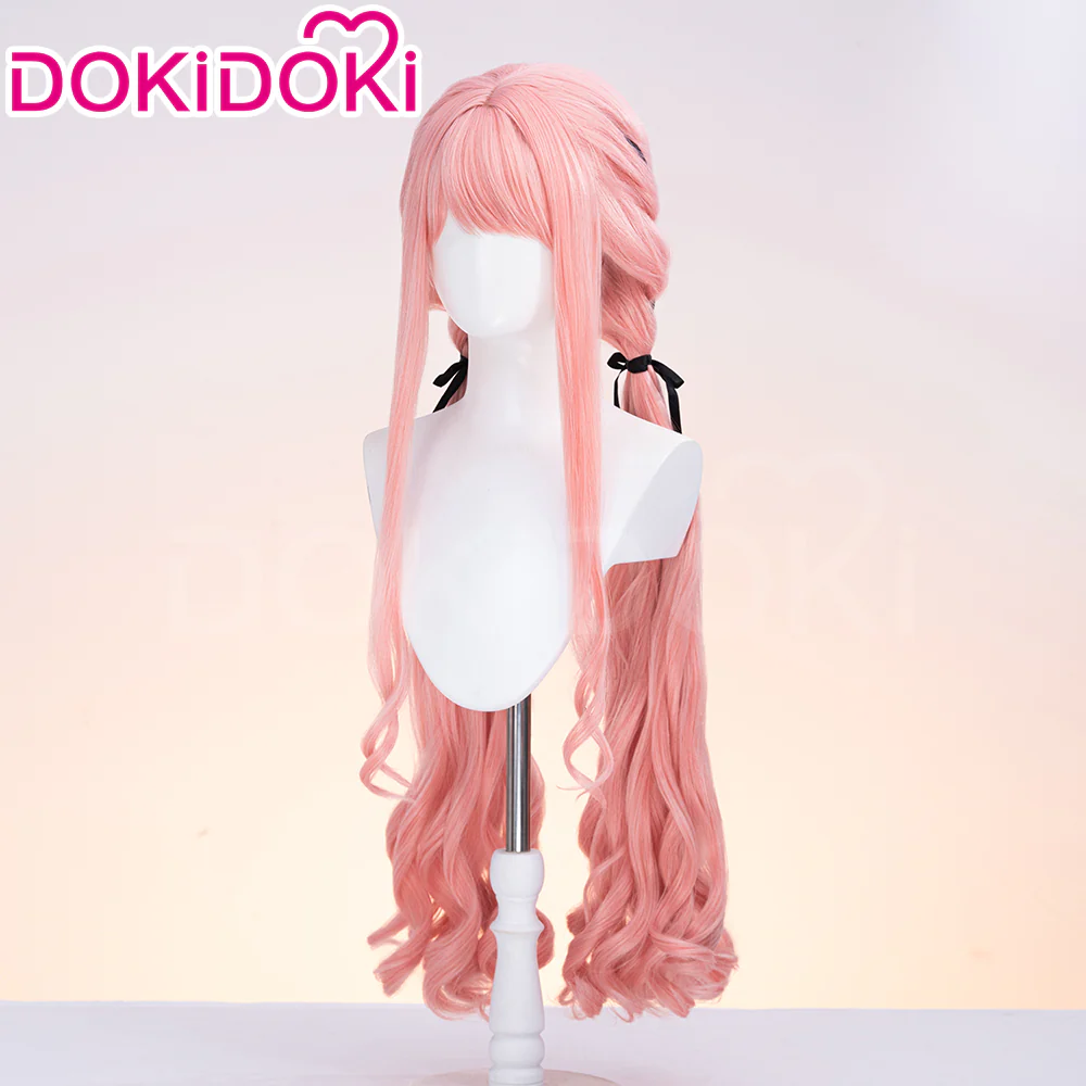 【Ready For Ship】DokiDoki Game Infinity Nikki Cosplay Nikki Wig Long Curly Pink Silver Hair Double Ponytail Floral Memory / Distant Memory / Breezy Tea Time - Image 5